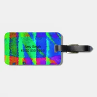 A Bright and Colorful Abstract Luggage Tag