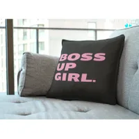 Boss up Girl Throw Pillow - Black