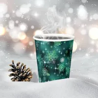 Prettiest Snowflakes Pattern Green ID846 Paper Cups