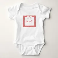 Ciao Baby! Italian Red GIngham Bow Baby Shower Bodysuit