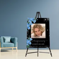 Black forget me not floral photo memorial funeral foam board