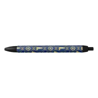 Navy Blue and Gold Nautical Pen