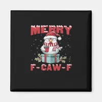 Retro Merry Christmas F-Caw-F Chicken  Magnet