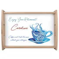 Enjoy Your Retirement Pastel Fluid Colors Serving Tray