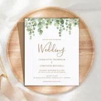 Budget Botanical Greenery Wedding Invitation