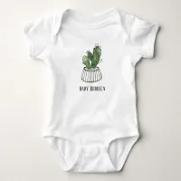 Potted Succulent Houseplant Custom Baby Bodysuit