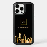 Black gold city skyline business logo real estate iPhone 16 pro max case