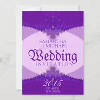 Purple Lavender Lace Elegant Wedding Invitations