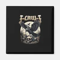 Gothic Skull F Caw F Crow Humor Graphic Magnet