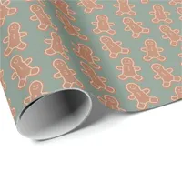 Cute Pastel Gingerbread Man Christmas Cookies Wrapping Paper