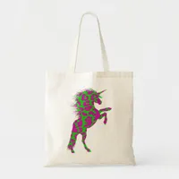 Colorful Neon Leopard Print Unicorn Tote Bag