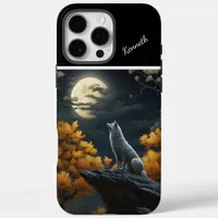 Wolves Howling at Full Moon iPhone 16 Pro Max Case