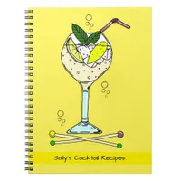 Cocktail Glass Gin Drinker Cocktail Recipe Notebook