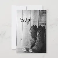 Rustic Cowboy Boots Country Wedding RSVP Response