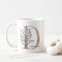 Monogram Initial Modern Letter D Boho Personalized Coffee Mug