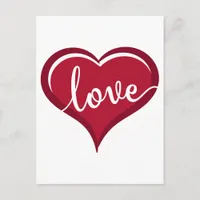 love in heart valentines holiday postcard