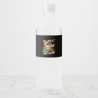 Funny Make Amerigator Again Donald Parody American Water Bottle Label