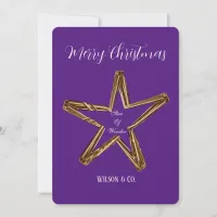 Star of Wonder Purple Custom Business Christmas Holiday Card