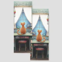 Quirky Orange Cat at a Window Two-sided Bookmarks