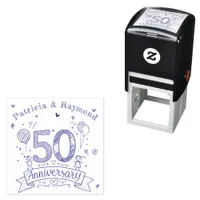 Chalkboard Doodles 50th Anniversary Personalized  Self-inking Stamp