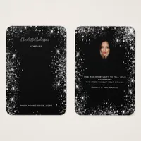 Black glitter earrings jewelry photo display card