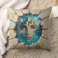 Stunning Atlantis Rising From Watery Depths Throw Pillow