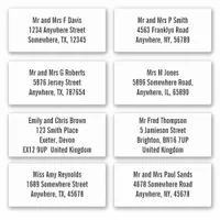 Individual Name and Address Sheet for Recipients Sticker