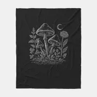 Cottagecore Mushrooms Fungi Goblincore Aesthetic Fleece Blanket