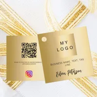 Gold name logo QR Instagram code hang tag