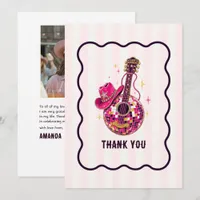Last Rodeo Disco Cowgirl Bachelorette Thank You Card