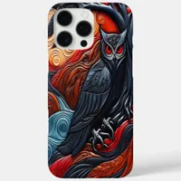 Owl and Surreal Landscape Featuring Vibrant Colors iPhone 16 Pro Max Case