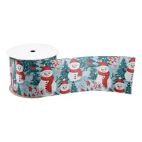 Cute and Cozy Snowman Christmas Satin Ribbon