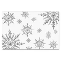 Faux Silver Winter Snowflakes Tissue Paper