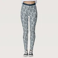 Black And White Tiger Stripe Pattern Gym Fitness Leggings