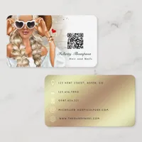 Hair Stylist QR Code Business Car Business Card