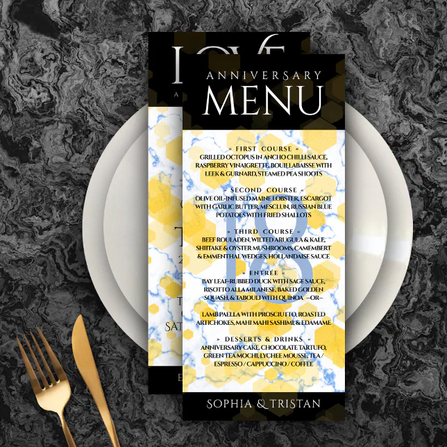 Elegant 18th Porcelain Wedding Anniversary Menu