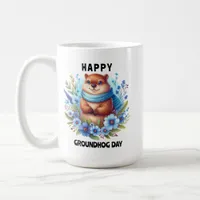 Over Rated? Watercolor Celebrating Groundhog Day  Coffee Mug