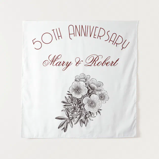 Flourished 50th anniversary - personalized  tapestry