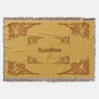 Throw Blanket - Leafy Brackets with Name
