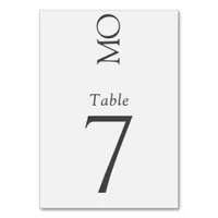 Minimalist Elegant Typography Monogram Wedding Table Number