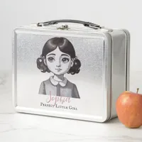 Little Perfect Girl of The Last Century watercolor Metal Lunch Box