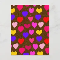 Colorful Fun Hearts for Valentines Holiday Postcard