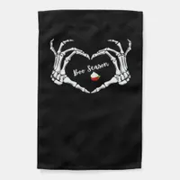 Skeleton Hand Heart Boo Season Spooky Vibe Garden Flag