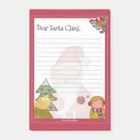 Dear Santa Claus List to North Pole Cute Christmas Post-it Notes