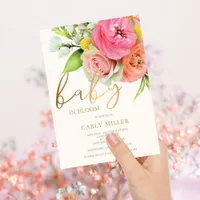 Baby In Bloom Bold Floral Baby Shower Invitation