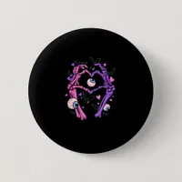Heart Skeleton Hands - Halloween Pastel Goth Eyeba Button