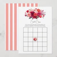 Floral Bridal Shower Bingo Game Invitation