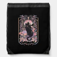 Cat Cottagecore Academia Goblincore Witch Goth Men Drawstring Bag