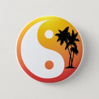 Palm Trees at Sunset Yin Yang Button