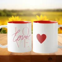 Red Typography Valentine's Day Love Coffee Cup Mug